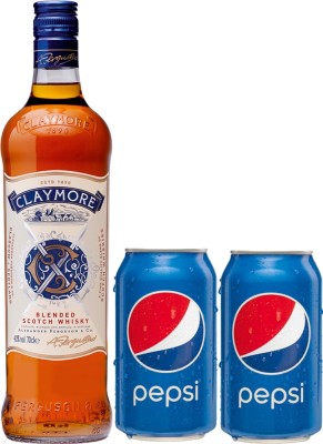 Віскі Claymore 0.7 л 40% + безалкогольний напій Pepsi 0.33 л х 2 банки