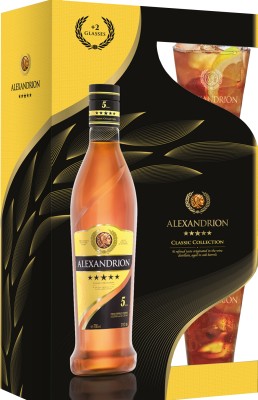 Міцний алкогольний напій Alexandrion 5* 0.7 л 37.5% + 2 склянки
