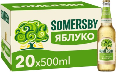 Упаковка сидра Somersby Яблучний 4.7% 0.5 л x 20 шт