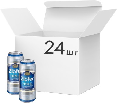 Упаковка пива Zipfer Hell світле фільтроване 0% 0.5 л x 24 шт