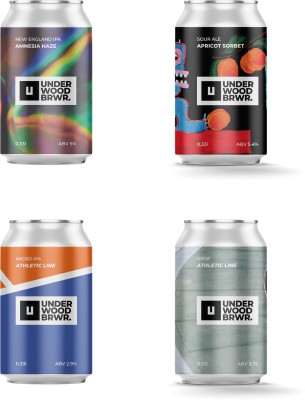 Упаковка пива Underwood Brewery нефільтроване 0.33 л х 4 шт.