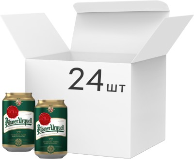 Упаковка пива Pilsner Urquell світле фільтроване 4.4% 0.33 л х 24 шт