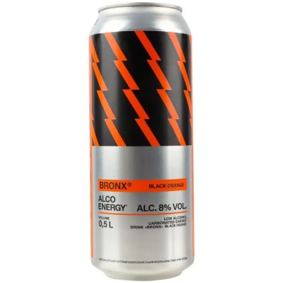 Напій слабоалкогольний енергетичний Bronx Black Orange, 8%, 0,5 л, з/б