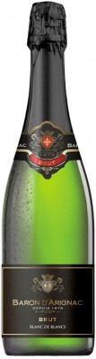 Вино ігристе Baron dArignac Brut Blanc de Blancs біле брют 0.75 л 11%