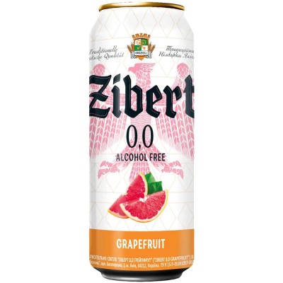 Безалкогольне пиво Zibert Grapefruit, світле, 0,5%, 0,5 л