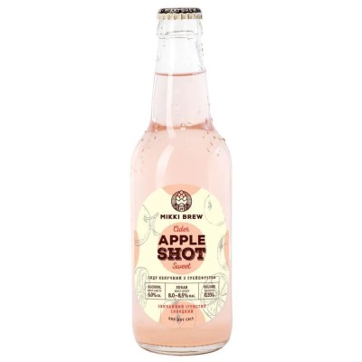 Сидр Volynski Browar Apple Shot, сладкий, 6%, 0,33 л
