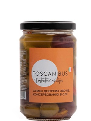Суміш консервованих овочів в олії, Toscanibus, 280г