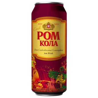 Напій слабоалкогольний Оболонь Ром Кола, з/б, 8%, 0,5 л