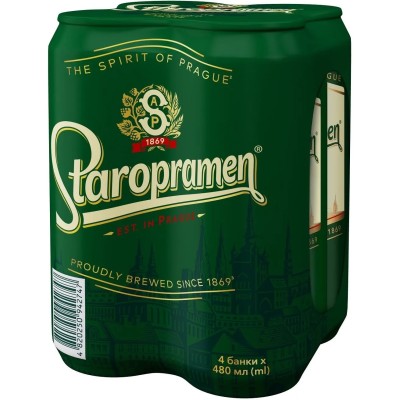 Пиво Staropramen, світле, 4,2%, з/б, 1,92