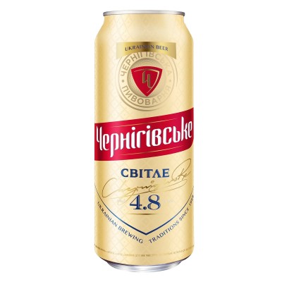 Пиво Чернігівське, світле, 4,8%, з/б, 0,5 л