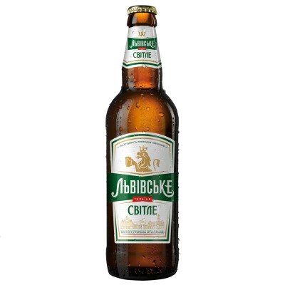 Пиво Львівське світле, скло, 4,3% 0,5 л