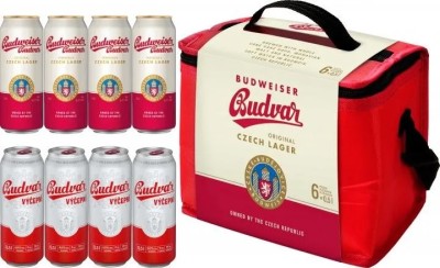 Набір пива Budweiser (Original 4 шт. х 0.5л, бочковое 2 шт. х 0.5 л) + термосумка