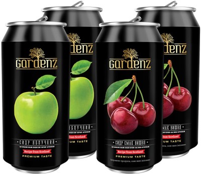 Набір сидрів Gardenz Яблуко/Вишня 5.4% 0.5 л x 4 шт