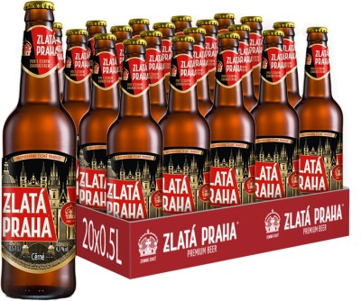 Упаковка пива Zlata Praha темне фільтроване 4.3% 0.5 л х 20 шт.