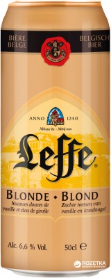 Упаковка пива Leffe Blonde світле фільтроване 6.6% 0.5 л x 24 шт