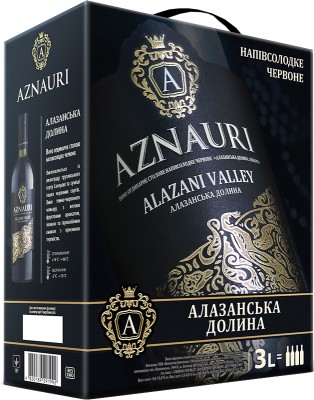 Вино Aznauri Алазанська долина червоне напівсолодке 3 л 9-13%