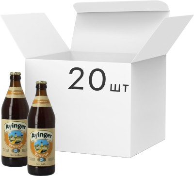 Упаковка пива Ayinger Urweisse темне фільтроване 5.8% 0.5 л 20 шт