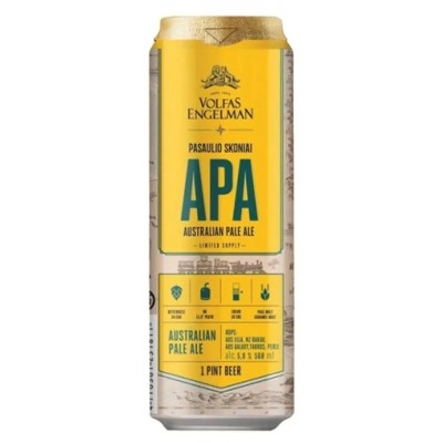 Пиво Volfas Engelman APA, світле, 5%, з/б, 0,568 л