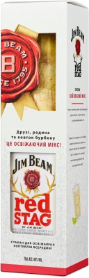 Лікер Jim Beam Red Stag (Black Cherry) 0.7 л 32.5% + стакан Хайболл