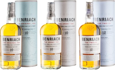 Набір віскі BenRiach 10 yo 0.7 л 43% + BenRiach The Smoky 10 yo 0.7 л 46% + BenRiach 12 yo 0.7 л 46%