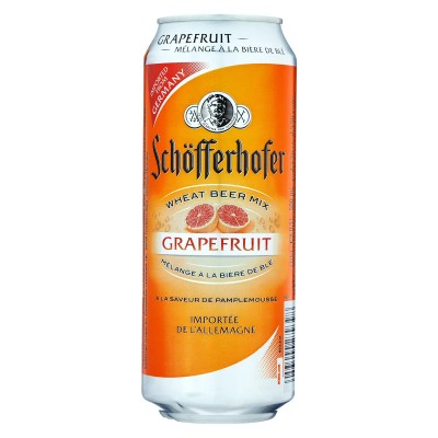 Пиво Schöfferhofer Grapefruit, пшеничне, нефільтроване, із соком, 2,5%, з/б, 0,5 л