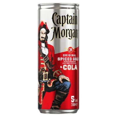 Напій слабоалкогольний Captain Morgan&Cola, 5% з/б, 0,25 л