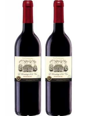 Набір Вино Л'Ермітаж де Ла Вин, "Вин Руж Сек" / L'Hermitage de la Vin, "Vin Rouge Sec", червоне сухе 2*0.75л