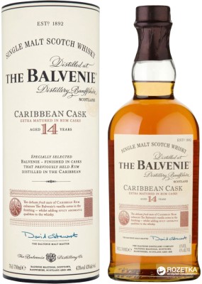 Віскі Balvenie Caribbean Cask 14 років витримки 0.7 л 43%