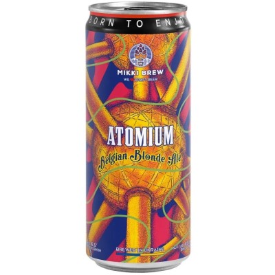 Пиво Mikki Brew Atomium, світле, нефільтроване, 6,5%, 0,33 л, з/б