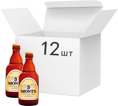 Упаковка пива 3 Monts світле фільтроване 8.5% 0.33 л х 12 шт.
