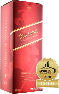 Віскі Johnnie Walker Red Label витримка 4 роки 3 л 40% в подарунковій упаковці