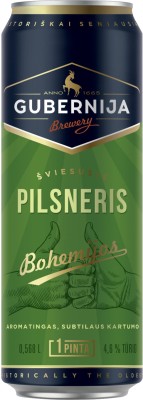 Пиво Gubernija Pilsner Bohemian світле фільтроване 4.6% 0.568 л