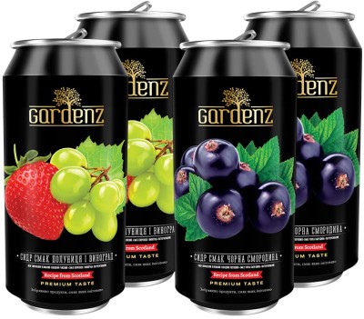 Набір сидрів Gardenz Полуниця-виноград/Смородина 5.4% 0.5 л x 4 шт