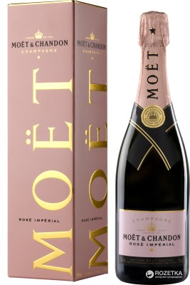 Шампанське Moet & Chandon Rose Imperial рожеве брют 0.75 л 12% в подарунковій упаковці