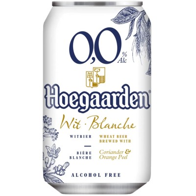 Пиво безалкогольне Hoegaarden White, 0%, з/б, 0,33 л