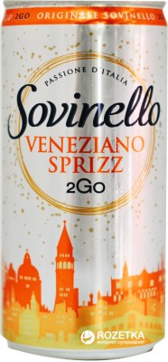 Упаковка ігристого коктейлю Sovinello 2Go Veneziano Sprizz 0.2 л х 12 шт. 6.5%