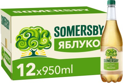 Упаковка сидру Somersby Яблучний напівсолодкий 4.7% 0.95 л x 12 шт.