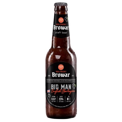 Пиво Volynski Browar Big Man English Barleywine, темне, нефільтроване, 10%, 0,35 л