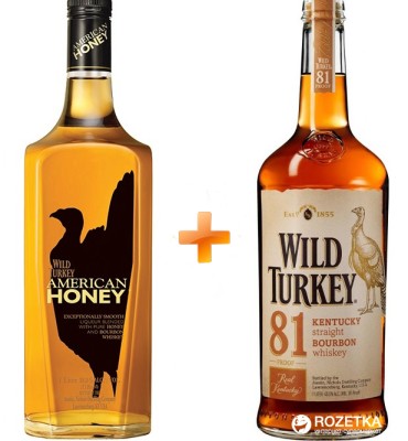 Бурбон Wild Turkey 0.7 л 40.5% + Лікер American Honey 0.7 л 35.5%