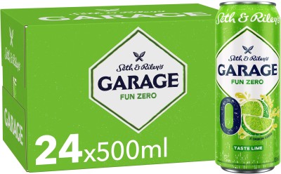 Упаковка безалкогольного пива Garage fun zero №0 taste Lime світле фільтроване 0.5% 0.5 л х 24 шт