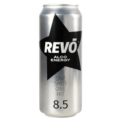 Напій енергетичний Revo, 8,5%, ж/б, 0,5 л