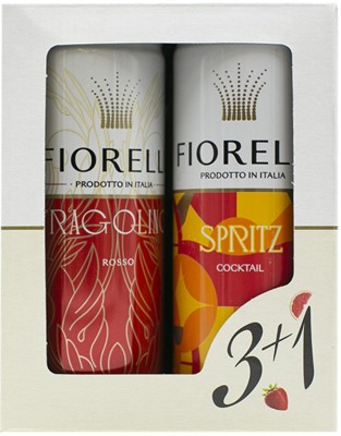 Мультипак напій на основі вина Fiorelli Fragolino Bianco, Rosso, Spritz, б/а Bianco Zero Alcohol 0.25 л х 4 шт