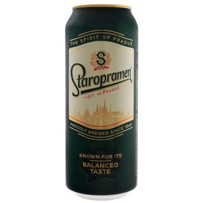 Пиво Staropramen, світле, 5%, з/б, 0,5 л