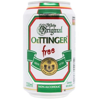Пиво безалкогольне Oettinger Free bier світле, 0.5%, з/б, 0.33 л