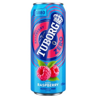 Пиво безалкогольне Tuborg Zero №0 Raspberry, 0,5%, з/б, 0,5 л