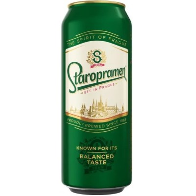 Пиво Staropramen, світле, 4,2%, з/б, 0,48 л