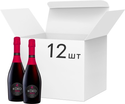 Упаковка напою на основі вина КОКО Cherry червоний солодкий 0.75 л 5.0-6.9% 12 шт.
