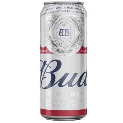 Пиво Bud, світле, 5%, з/б, 0,5 л