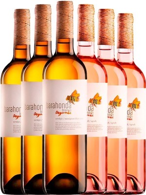 Набір вина (10%) Barahonda Blanco Organic, Verdejo-Sauvignon Blanc, біле сухе + Barahonda Rosado Organic, Monastrell-Syrah, рожеве сухе 6*0.75л