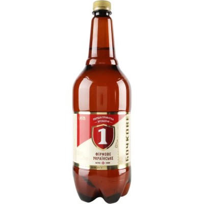 Пиво Перша приватна броварня Бочкове, світле, фільтроване, 4,3%, 1,45 л